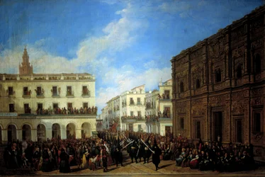 Heliga veckans procession i Sevilla,1853 (oljemålning)
