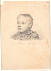 Pojkeporträtt, 3/4 profil till vänster