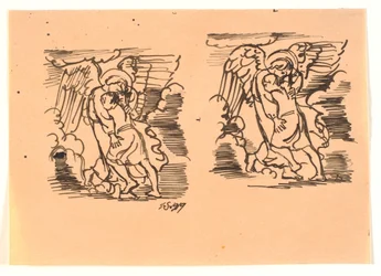 Två utkast till Jakobs kamp mot ängeln