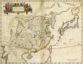 Karta över Kina, från "Atlas Cosmographia Blaviana", 1662