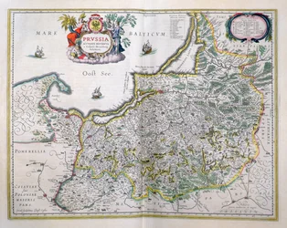 Karta över östra Preussen. från "Le Theatre du Monde" eller "Nouvel Atlas"