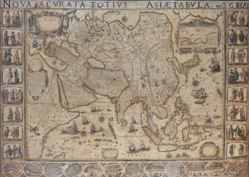 Nova  Acurata Totius Asiae Tabula, auct G. Blaeu, ca 1673 (kolorerad gravyr)