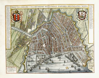 Plan och utsikt över städerna och byggnaderna i Holland och de låga länderna, 1649