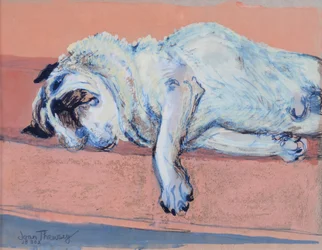 Sleeping Pug Two, 2000, (bläck och gouache)