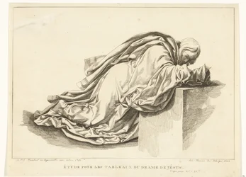 Geknielde figur Studie till målningarna av Jesu drama (titel på objekt)