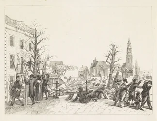 Ruiner i Leiden efter krutkatastrofen, 1807