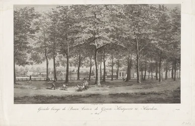 Utsikt över Baan i Haarlem Baan utanför Groot Houtpoort i Haarlem 1809 (titel på objekt)
