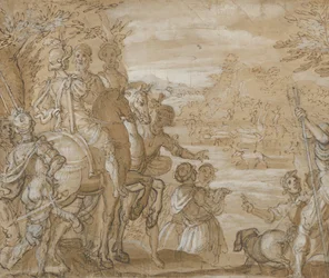 Ett jaktparti, ca. 1555-65.