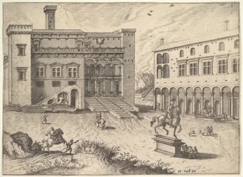 Utsikt över Campidoglio på Capitoline Hill, från serien Operum antiquorum romanorum, 1562
