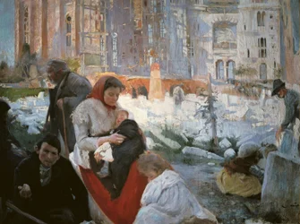 "De fattigas katedral", målning av Joaquim i Trinxet