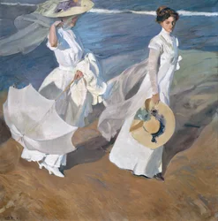 Promenad längs havsstranden