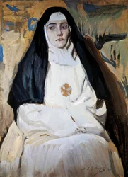En nunna. Målning av Joaquín Sorolla (1863-1923)