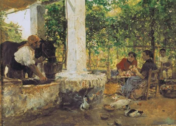 Figurer under ett galler