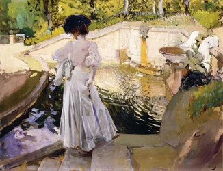 Maria tittar på fiskarna, Granja, 1907