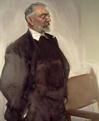 Porträtt av Miguel de Unamuno y Jugo (1864-1936) ca 1920 (olja på duk)