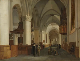 Interiör från kyrkan St Bavo i Haarlem