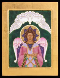 Angel of Silence, 2015 (äggtempera och 24k guld på trä)