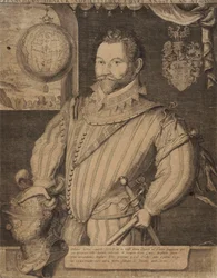 Porträtt av Sir Francis Drake,