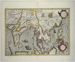 Den indiska subkontinenten till Filippinerna via de norra delarna av den indonesiska skärgården och den malaysiska halvön, tidigt 1600-tal (färgstick)