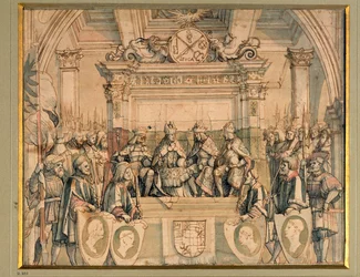 Hyllning till kejsarna Albrecht II, Friedrich III, Maximilian I och Karl V