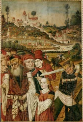 Den heliga Ursulas martyrium (tempera på granträ)