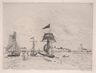 Träpir i hamnen i Honfleur