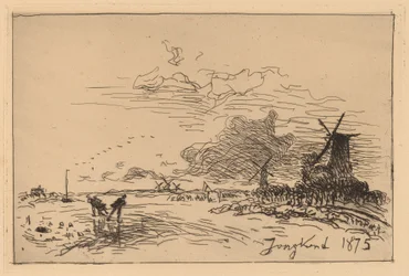 Holland Canal, nära Rotterdam (Canal de Hollande, pres de Rotterdam (Hiver))