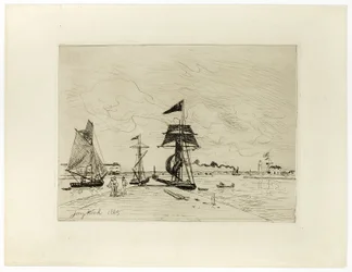 Pier vid hamnen i Honfleur