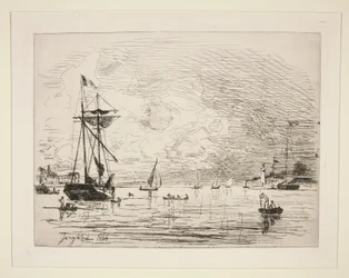 Avfart från hamnen i Honfleur