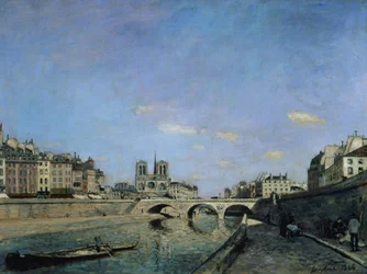 Seine och Notre Dame i Paris