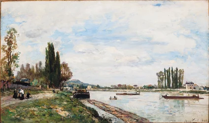 Utsikt över Meudon från Pont de Sevres, 1866