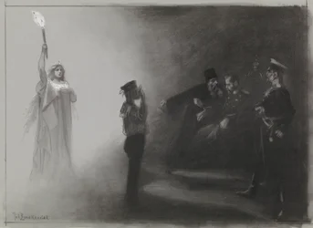 Design för illustration i De Amsterdammer: Rysslands nederlag till sjöss, 4 juni 1905