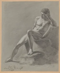 Sittande man naken, framifrån (1:a pris 1807)