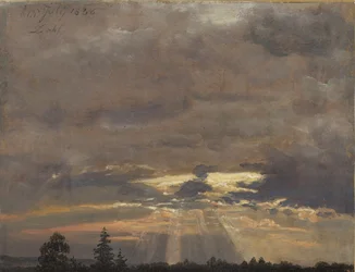 Molnstudie med solstrålar