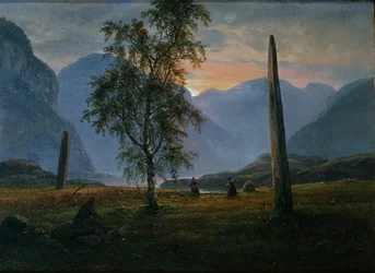 Landskap med minnesstenar