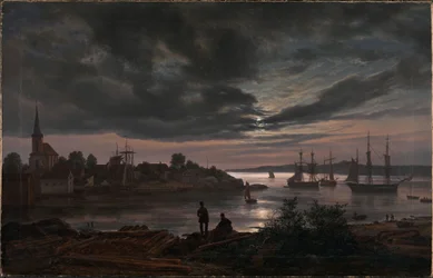 Larvik i månsken