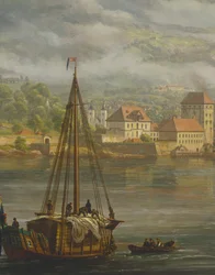 View Of Bergen av Johan Christian Clausen Dahl (1788-1857), Norge 1800-talet