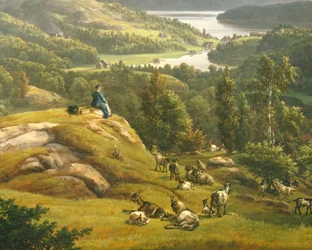 Utsikt över Lysenkloster nära Bergen av Johan Christian Clausen Dahl (1788-1857), Norge 1800-talet