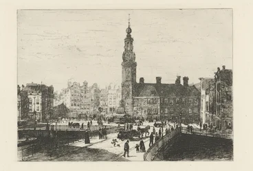 Utsikt över Muntplein i Amsterdam
