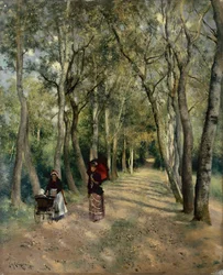 The Promenade (olja på panel)