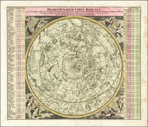 1730 års himmelskarta över norra halvklotets himmel