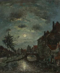 En inre kanal vid Dordrecht, Claire de Lune.