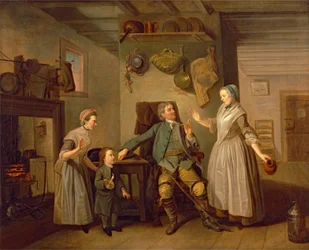 David Garrick och Mary Bradshaw i David Garricks "The Farmer