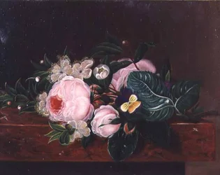 Ett arrangemang av blommor