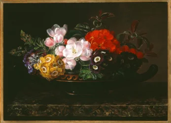 J.L. Jensen, Stilleben med blommor i en antik skål