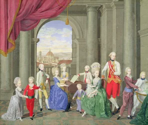 Familjen till Peter Leopold, storhertig av Toscana (1747-92), senare Leopold II, helig romersk kejsare, ca 1782
