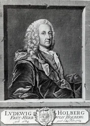 Ludvig Holberg, graverad av Johann Martin Bernigeroth, 1757