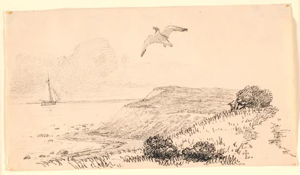 Måsen. Illustration till Kaalunds "Fabler för barn". Se kommentar från arkkatalog.