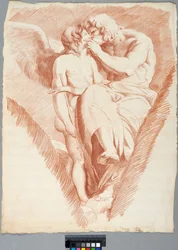 Akademiteckning. Rafaels "Jupiter kysser Amor" i loggian i Villa Farnesina i Rom