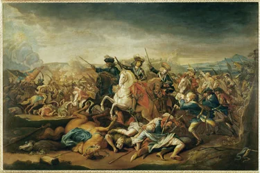 Prins Eugen av Savojen under slaget vid Belgrad (olja på duk)